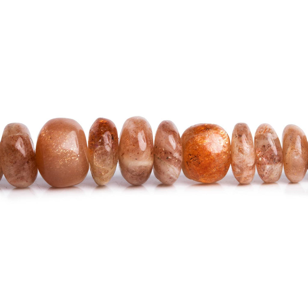 Sunstone Plain Rondelles 15 inch 90 beads - The Bead Traders