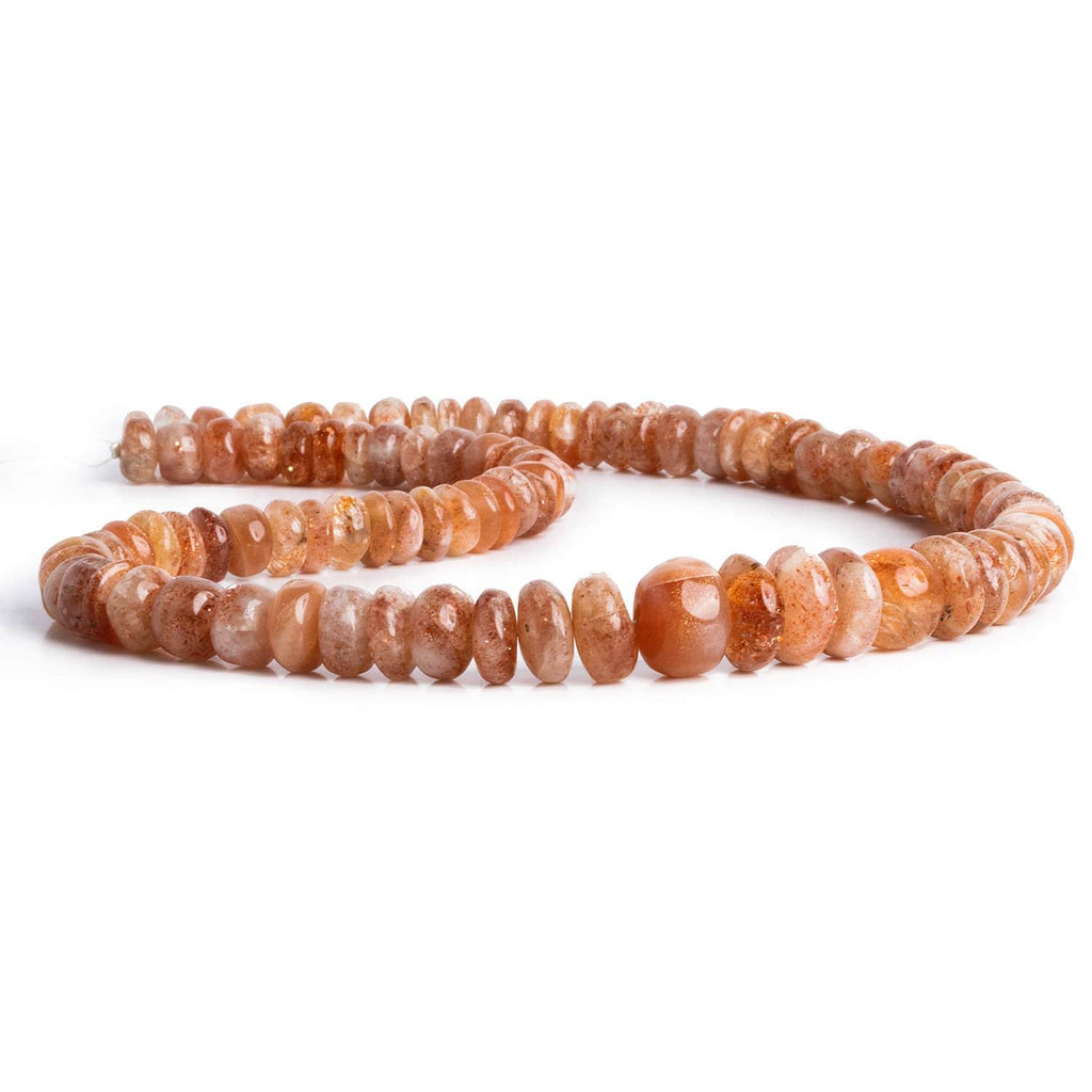 Sunstone Plain Rondelles 15 inch 90 beads - The Bead Traders