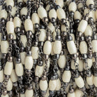 Tan Bone Barrel Black Gold Chain by the Foot 15 pieces - The Bead Traders