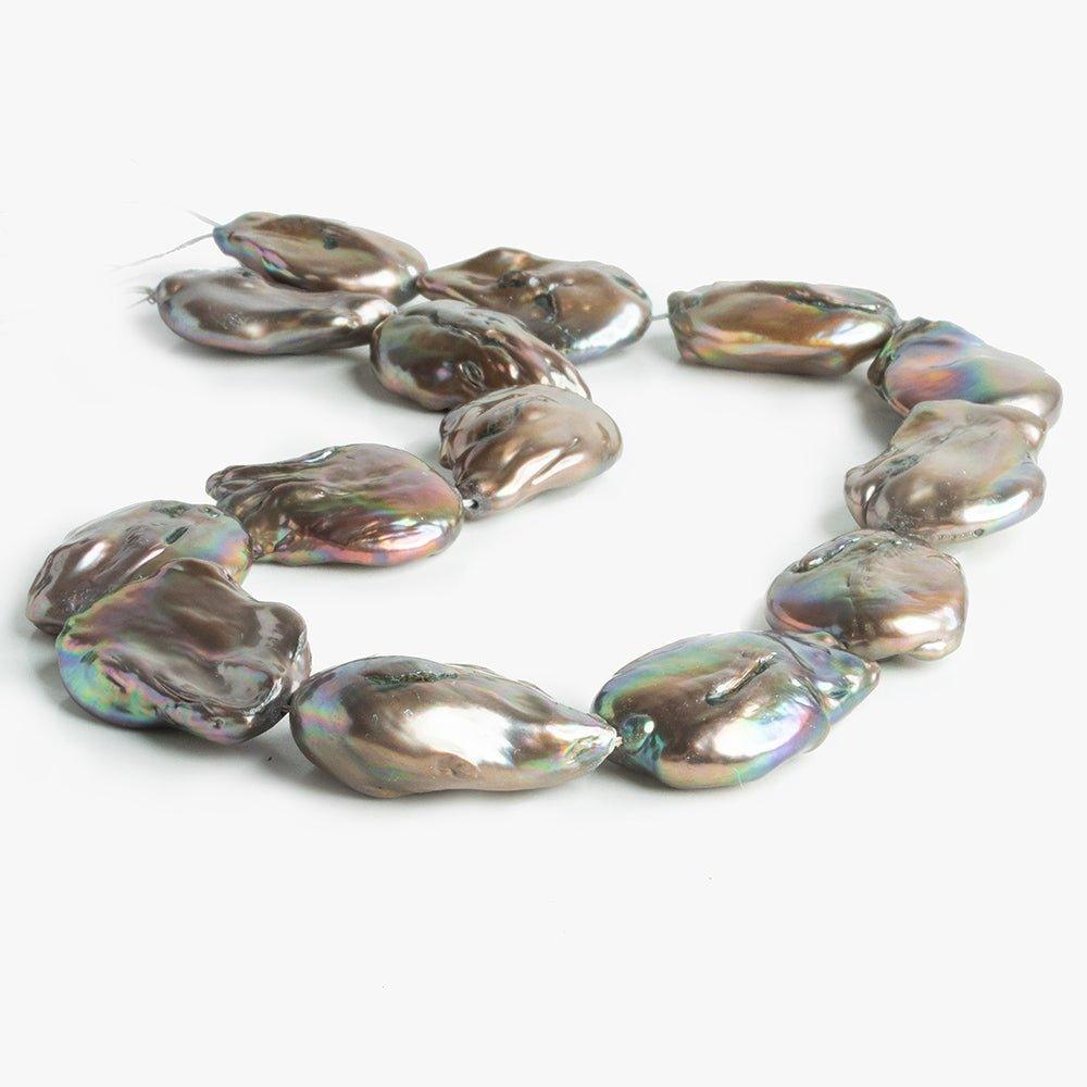 Tan Peacock Ultra Baroque Freshwater Pearls 16 inch 14 pieces - The Bead Traders