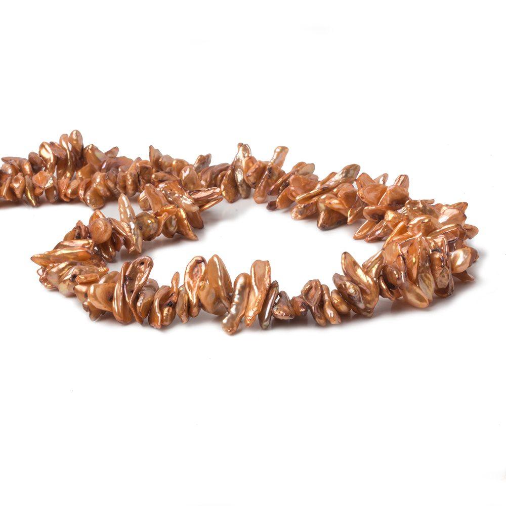 Tangarine Orange Center Drilled Keshi Freshwater Pearl - The Bead Traders