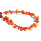 Tangerine Ethiopian Opal Pears 8 inch 65 beads - The Bead Traders