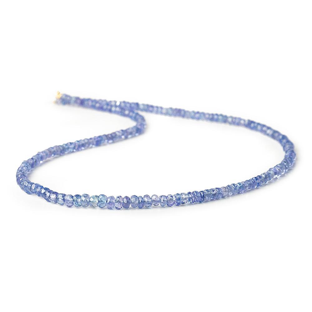 Tanzanite faceted rondelle 14 inch 190 beads - The Bead Traders