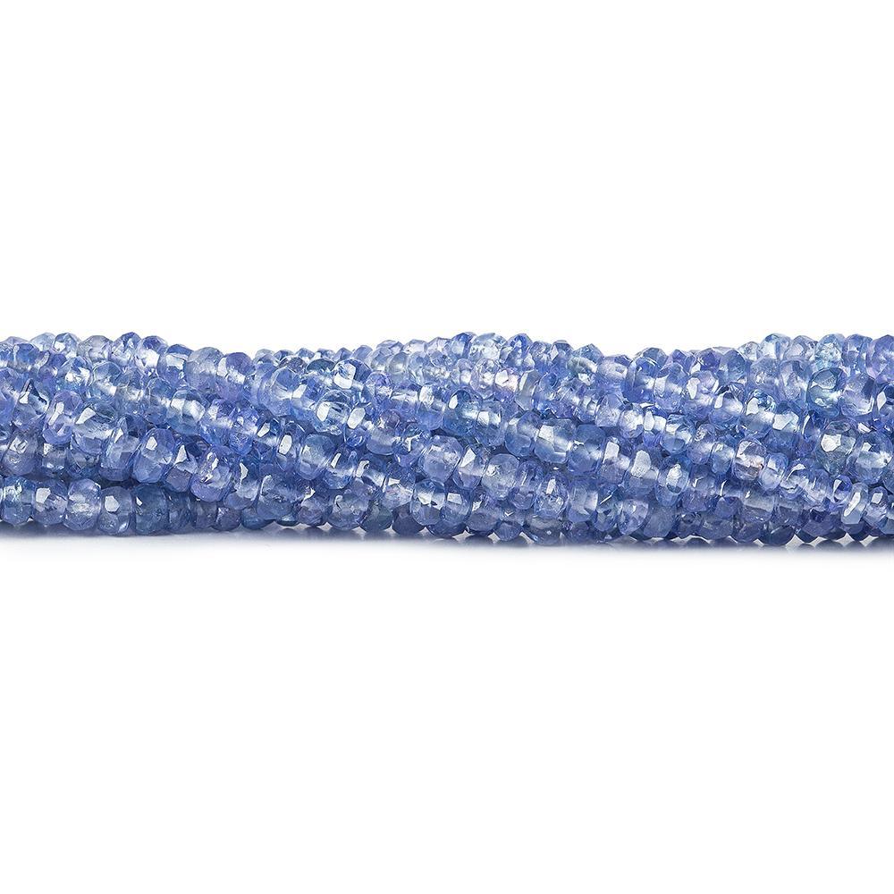 Tanzanite faceted rondelle 14 inch 190 beads - The Bead Traders