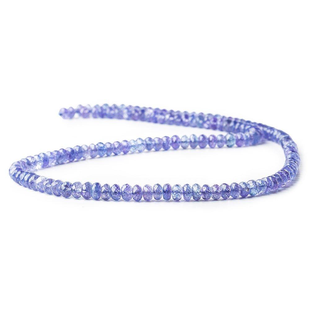 Tanzanite faceted rondelles 18 inch 145 beads 4mm average - The Bead Traders