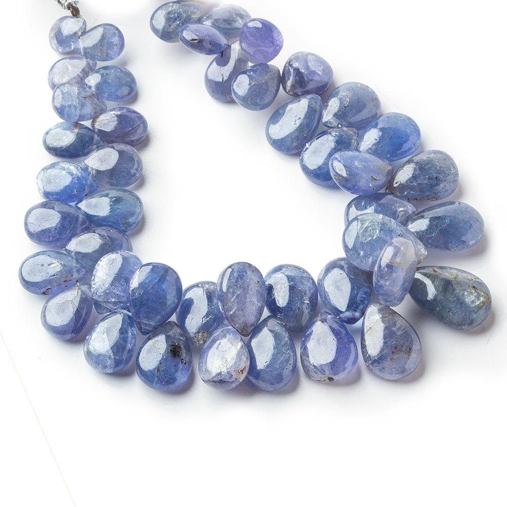 Tanzanite plain pears 8 inch 49 beads 7x5mm - 14x9mm - The Bead Traders