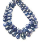 Tanzanite plain pears 8 inch 54 beads 7x5mm - 14x9mm - The Bead Traders