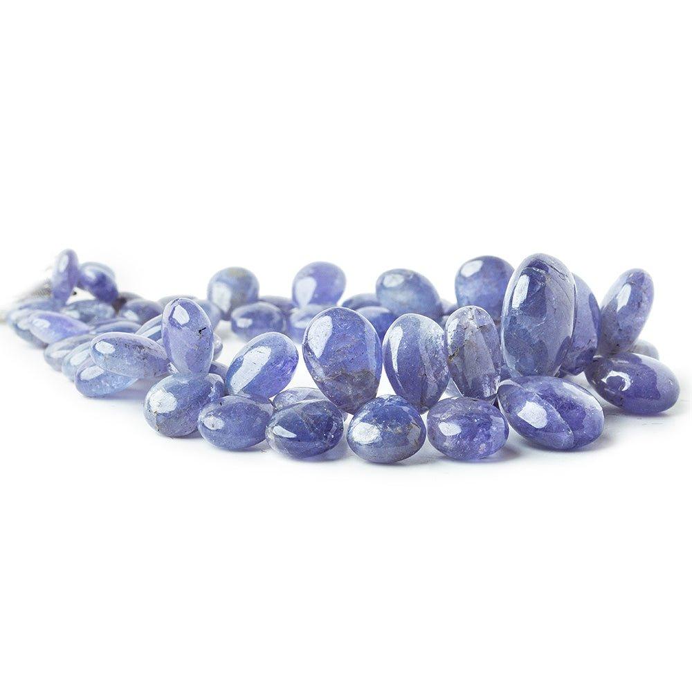 Tanzanite plain pears 8 inch 55 beads 8x5mm - 16x13mm - The Bead Traders