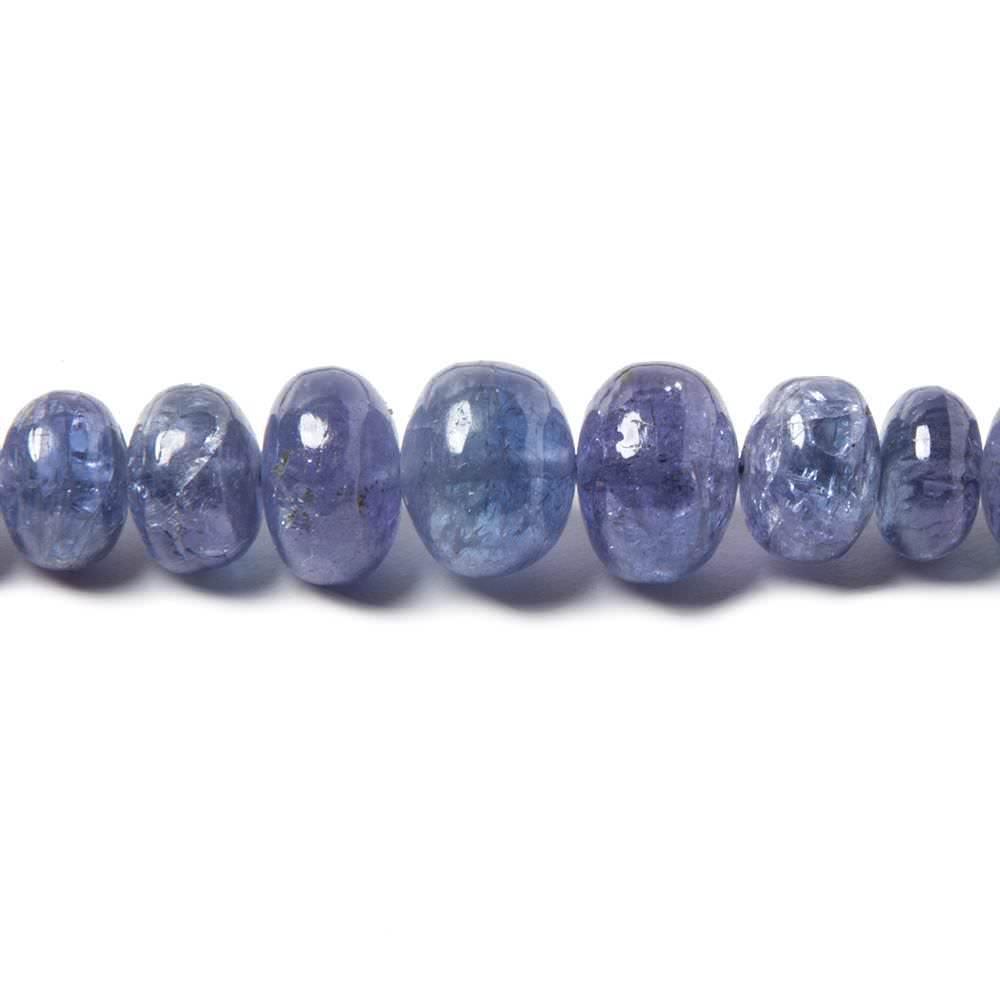 Tanzanite Plain Rondelle Beads A Grade 16 inch 102 pieces - The Bead Traders