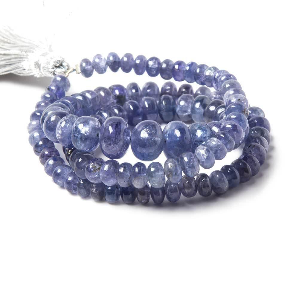Tanzanite Plain Rondelle Beads A Grade 16 inch 102 pieces - The Bead Traders