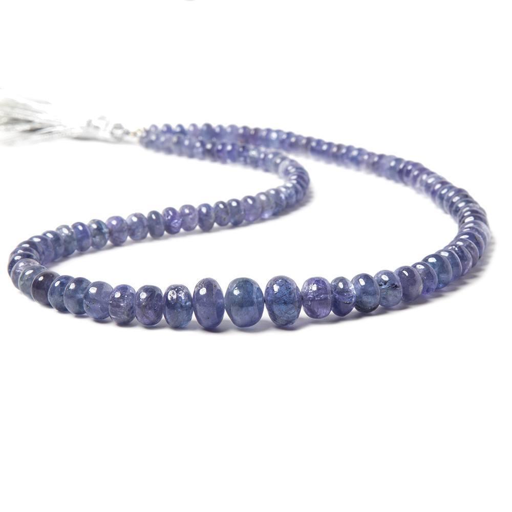 Tanzanite Plain Rondelle Beads A Grade 16 inch 102 pieces - The Bead Traders