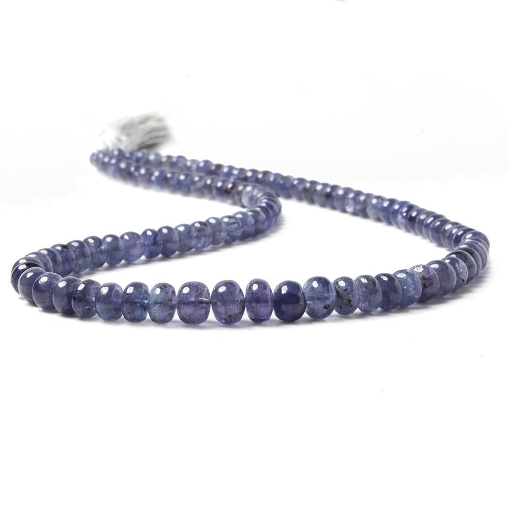 Tanzanite Plain Rondelle Beads A Grade 16 inch 115 pieces - The Bead Traders