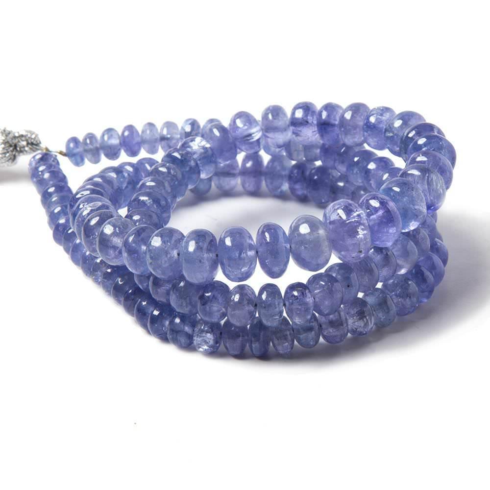 Tanzanite Plain Rondelle Beads A Grade 16 inch 117 pieces - The Bead Traders