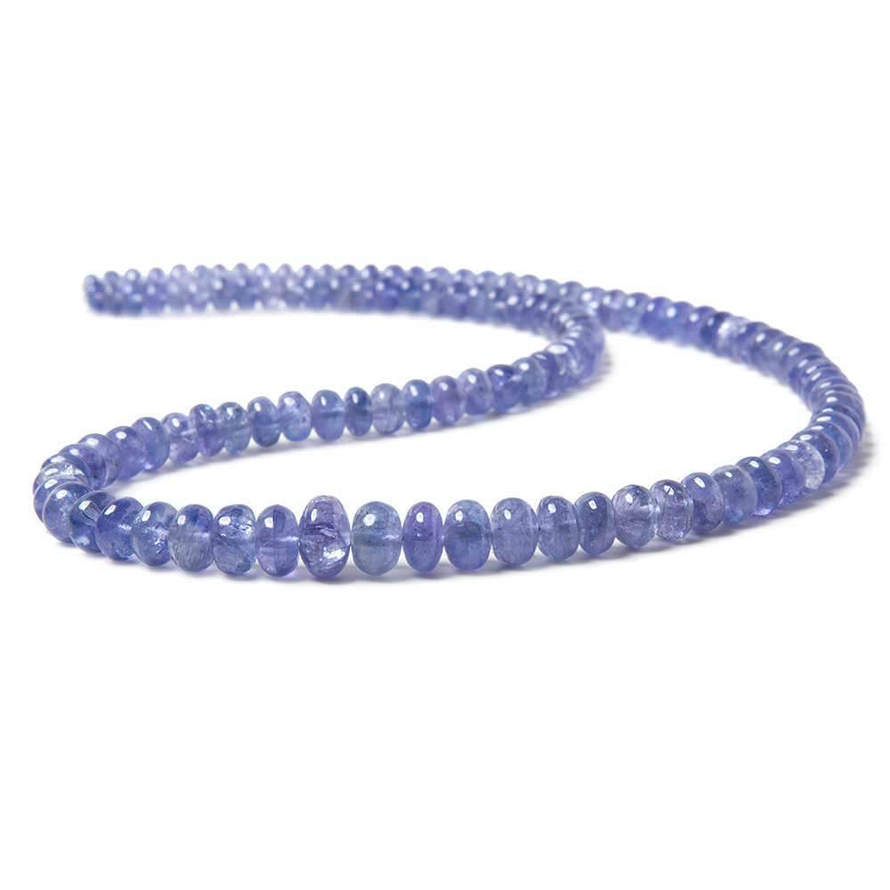 Tanzanite Plain Rondelle Beads A Grade 16 inch 117 pieces - The Bead Traders