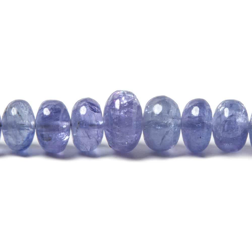 Tanzanite Plain Rondelle Beads A Grade 16 inch 117 pieces - The Bead Traders