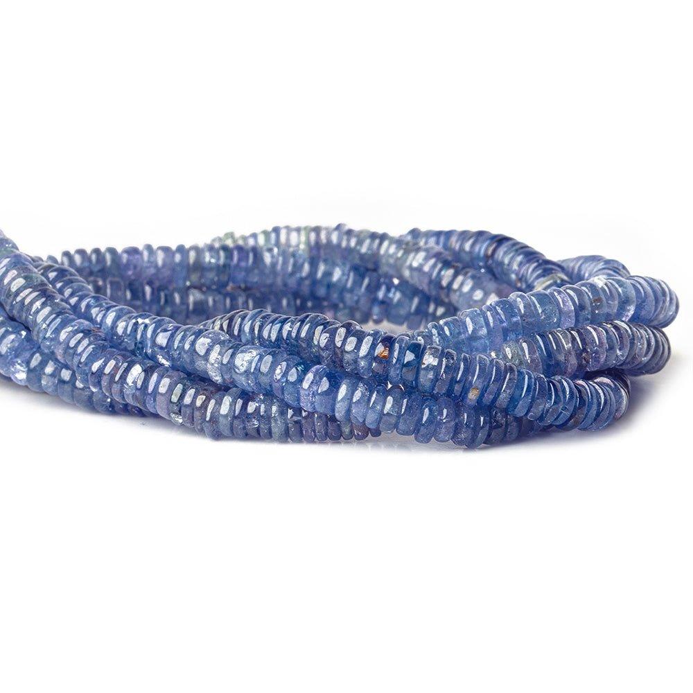 Tanzanite plain rondelles 14 inch 165 beads 5mm - 6mm - The Bead Traders