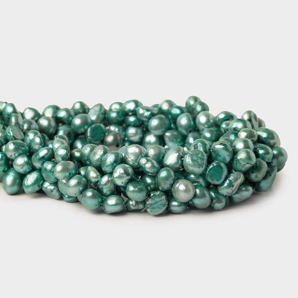 Teal Baroque Freshwater Pearls 16 inch 74 beads 7x5-6x5mm - The Bead Traders
