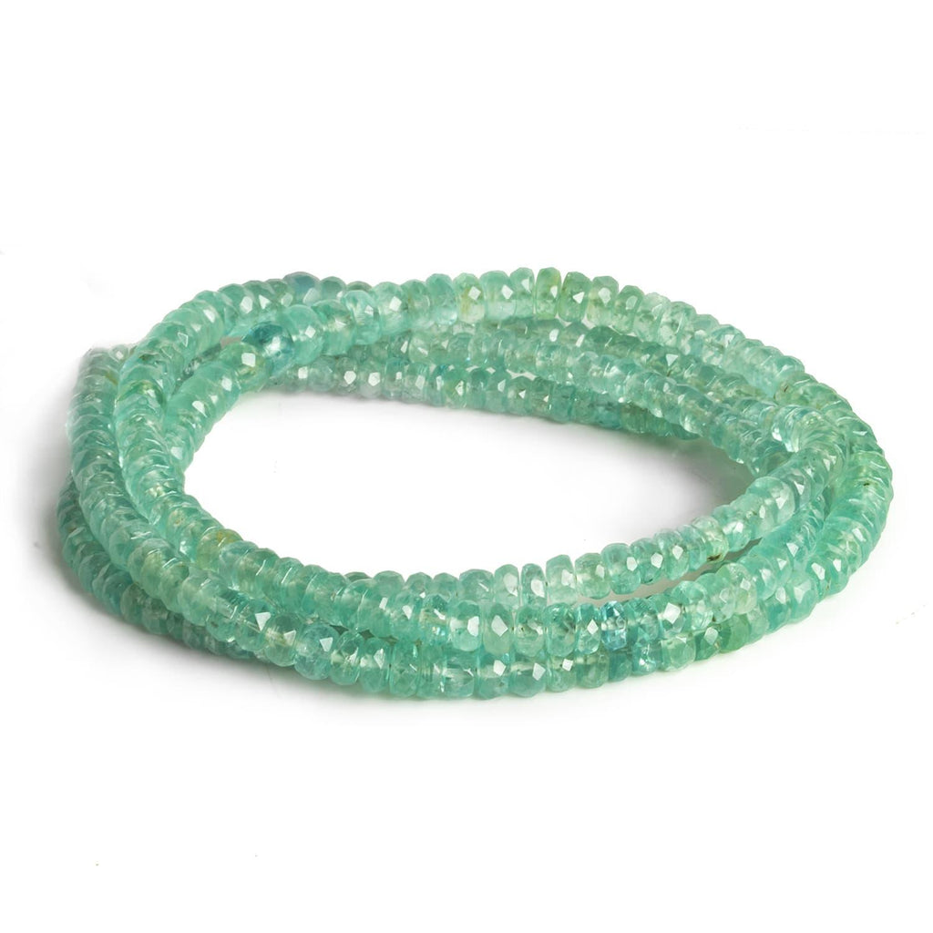 Teal Kyanite Faceted Rondelle Beads 17 inch 190 pieces - The Bead Traders