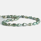 Teal Peacock Keshi Straight-Drilled Pearls 15 inch 29 pieces - The Bead Traders