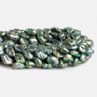 Teal Peacock Keshi Straight-Drilled Pearls 15 inch 29 pieces - The Bead Traders