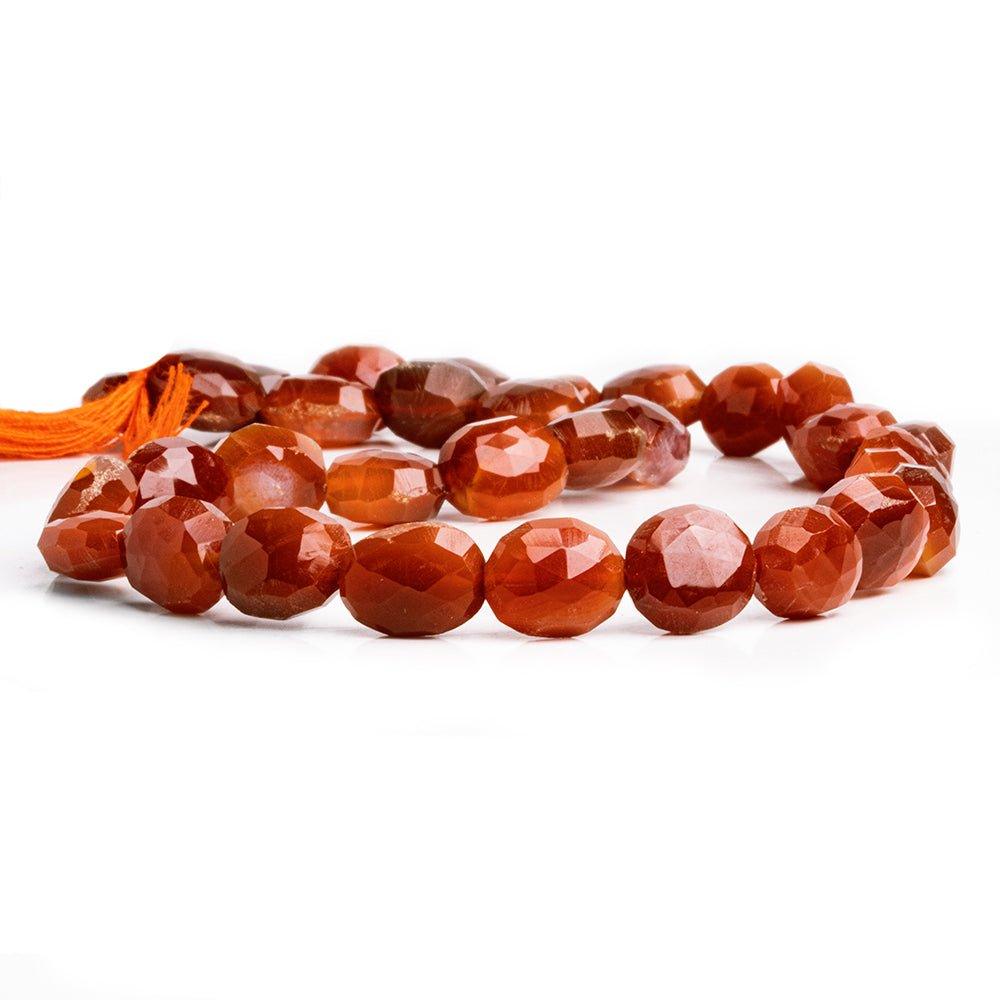 Terra Cotta Red Agate Beads Faceted 9-11mm Oval Beads, 14 inch - The Bead Traders