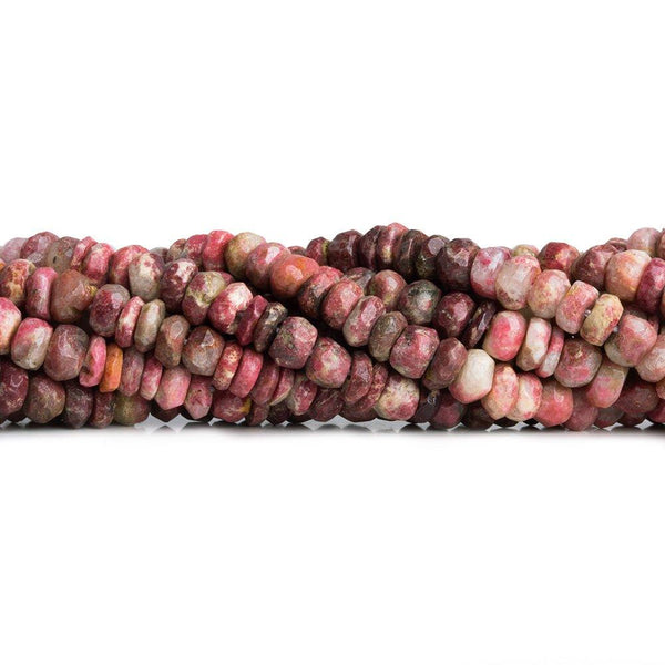 Thulite Hand Cut Faceted Rondelle Beads 12 inch 110 pieces