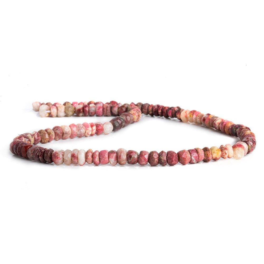 Thulite Hand Cut Faceted Rondelle Beads 12 inch 110 pieces - The Bead Traders