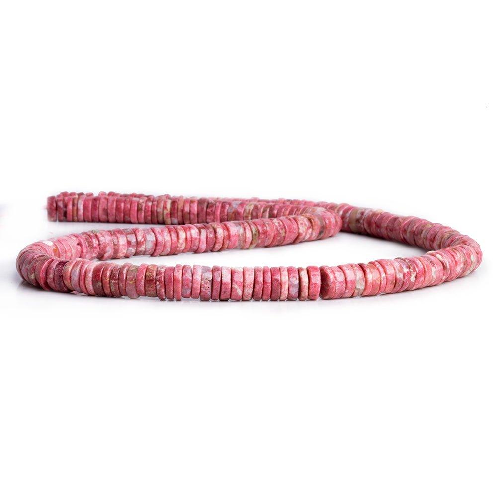 Thulite Plain Heishi Beads 16 inch 220 pieces - The Bead Traders