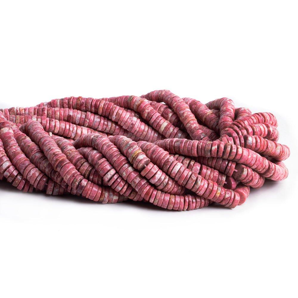 Thulite Plain Heishi Beads 16 inch 220 pieces - The Bead Traders
