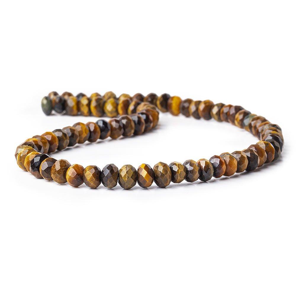 Tiger Eye Bead Faceted Rondelle 8mm 72 beads - The Bead Traders