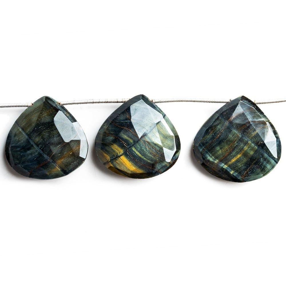 Tiger's Eye Faceted Heart Beads 8 inch 9 pieces - The Bead Traders