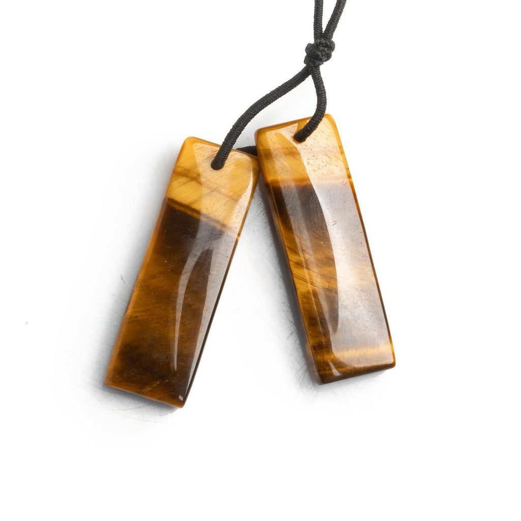 Tiger's Eye Matched Rectangle Pendants Set of 2 - The Bead Traders