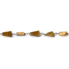 Tiger's Eye Plain Triangle Black Gold plated Chain by the foot 7x5-11x6mm - The Bead Traders