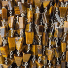 Tiger's Eye Plain Triangle Silver plated Chain by the foot 7x5-11x6mm - The Bead Traders