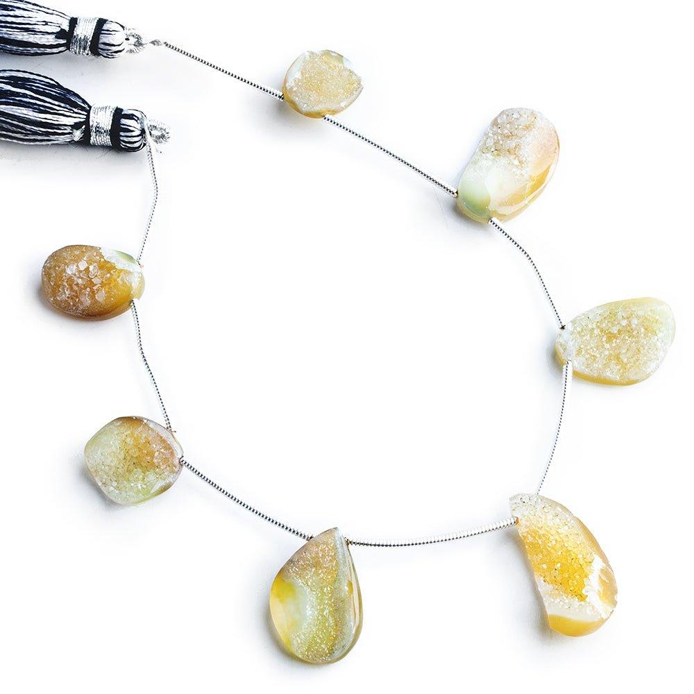Top Drilled Free Form Drusy Slices 6 inch 7 pieces - The Bead Traders