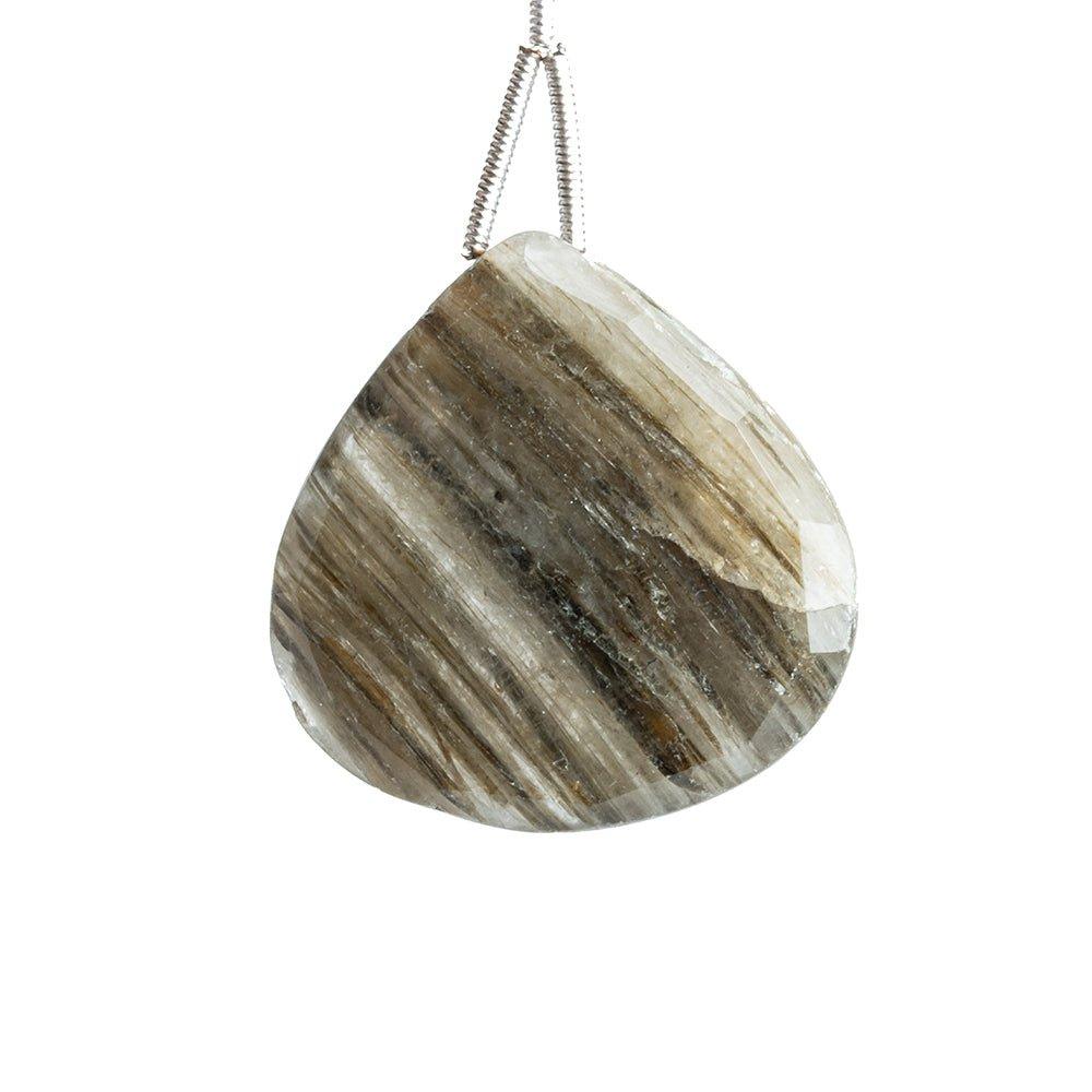 Tourmalinated Quartz Faceted Pear Focal Bead 1 Piece - The Bead Traders