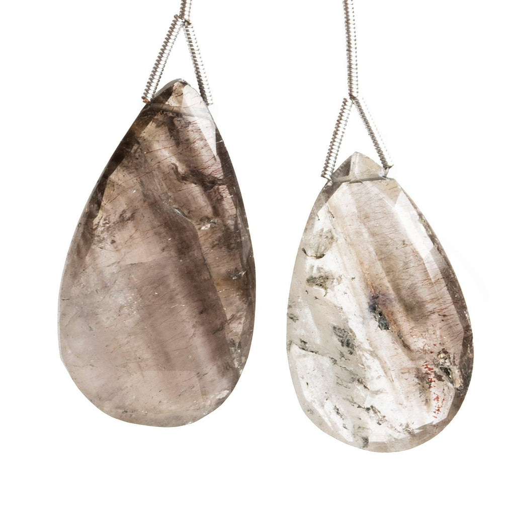 Tourmalinated Quartz Faceted Pear Focal Bead 1 Piece - The Bead Traders