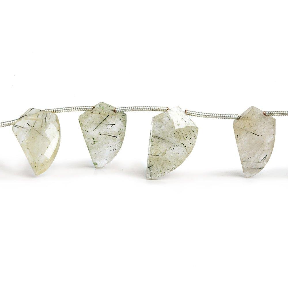 Tourmalinated Quartz Fancy Cut Beads 10 inch 15 pieces - The Bead Traders