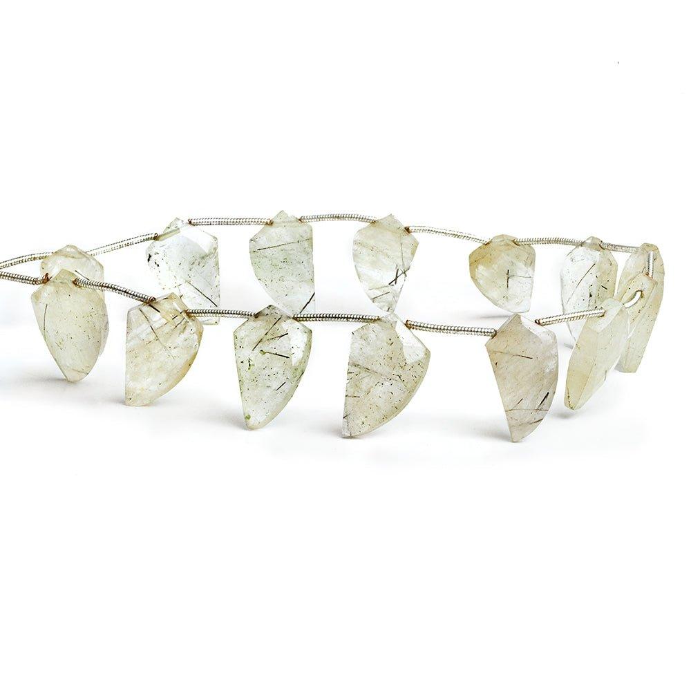 Tourmalinated Quartz Fancy Cut Beads 10 inch 15 pieces - The Bead Traders