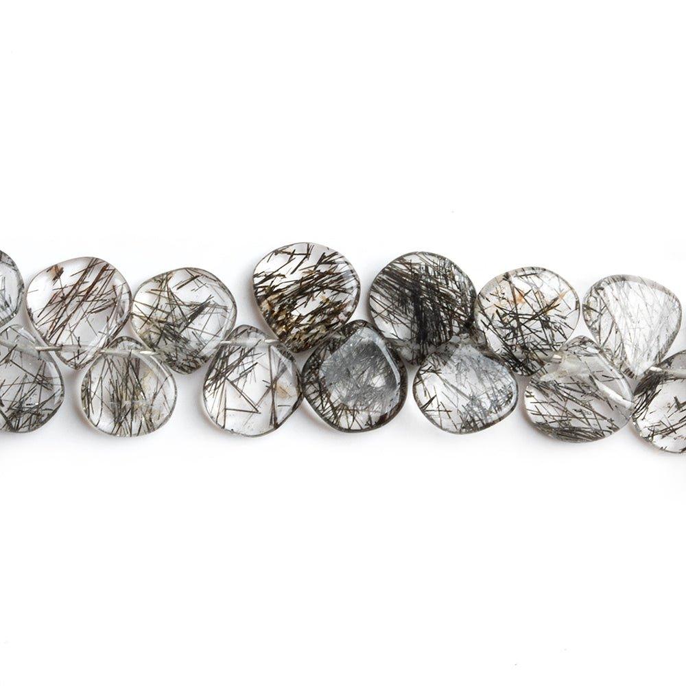 Tourmalinated Quartz Plain Heart Beads 8 inch 55 pieces - The Bead Traders