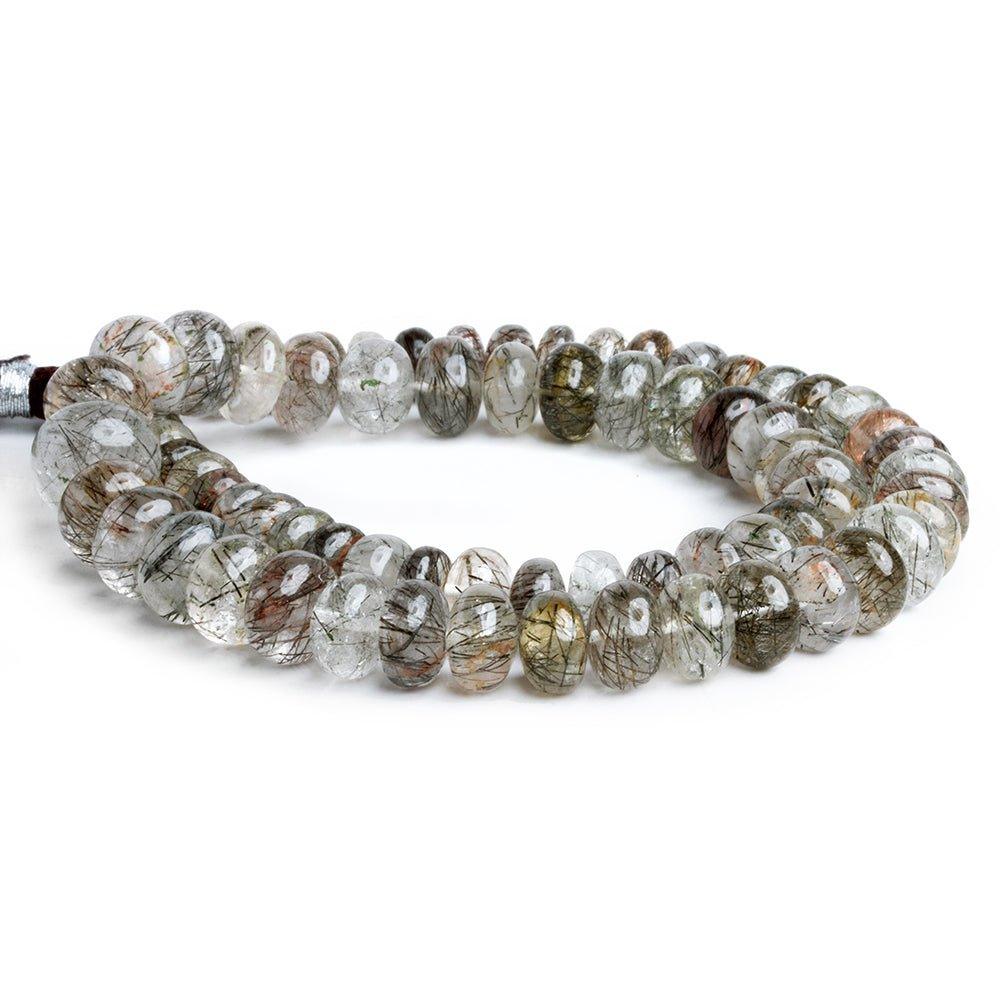 Tourmalinated Quartz Plain Rondelle Beads 16 inch 70 pieces - The Bead Traders