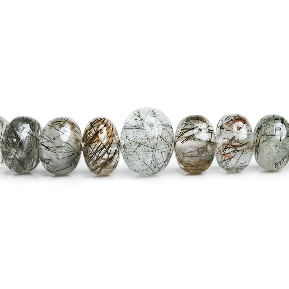 Tourmalinated Quartz Plain Rondelle Beads 16 inch 70 pieces - The Bead Traders