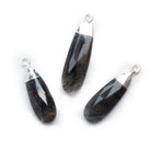 Tourmalinated Quartz Silver Leafed Pear Pendant 1 Bead - The Bead Traders