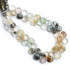 Tourmalinated & Rutilated Quartz Plain Heart Beads 8 inch 50 pieces - The Bead Traders