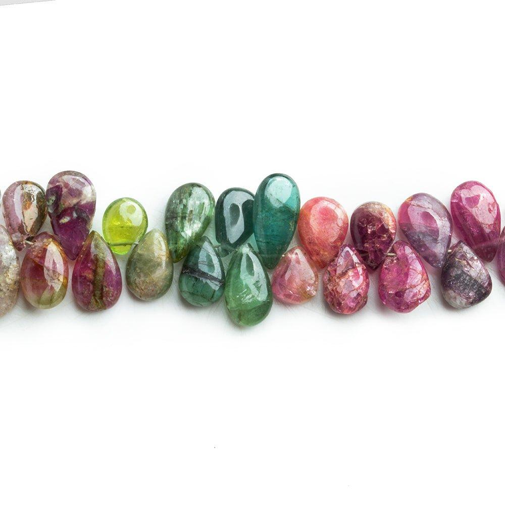 Tourmaline Plain Pear Beads 8 inch 60 pieces - The Bead Traders