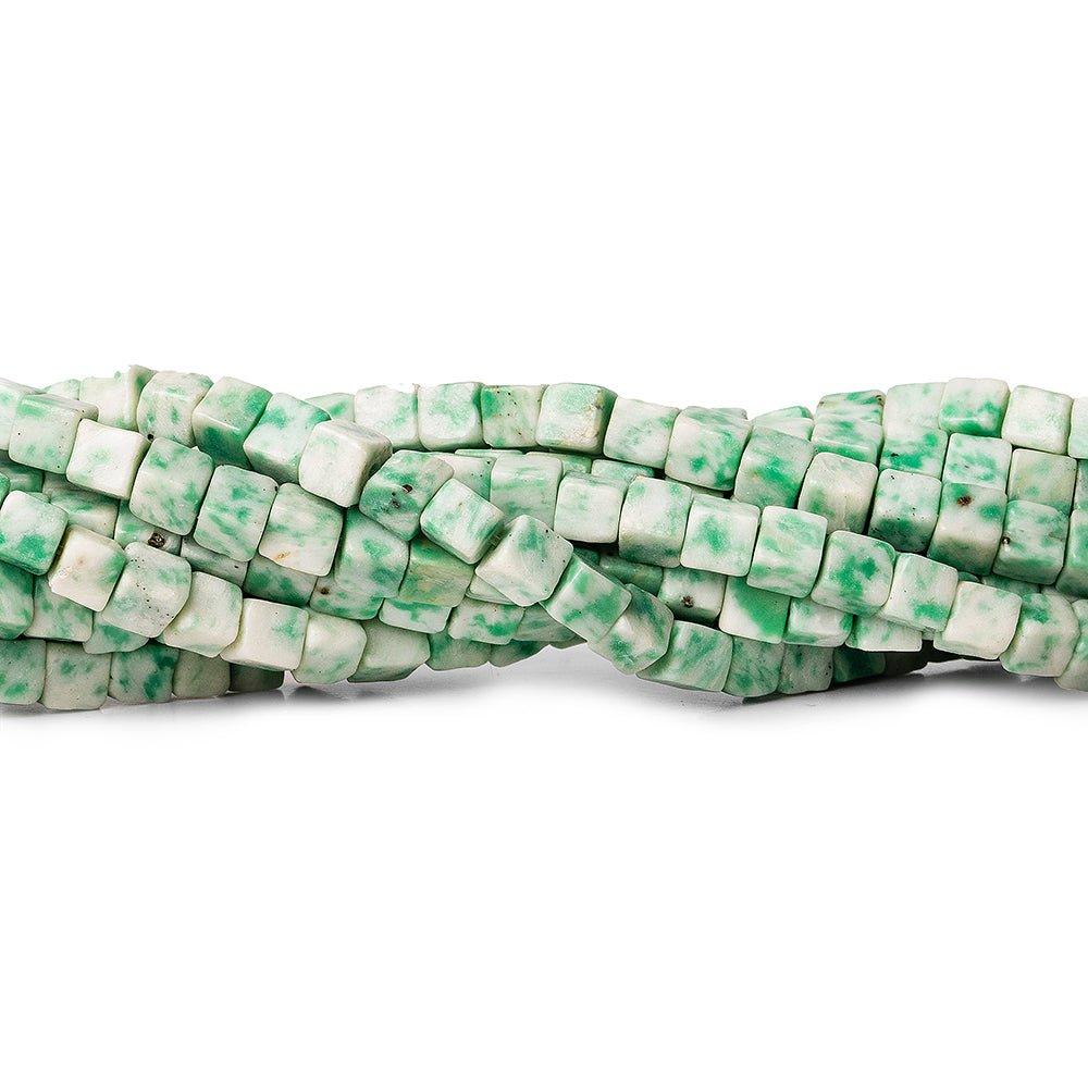 Tree Agate Beads Plain 4x4mm Cubes, 15" length, 100 pcs - The Bead Traders