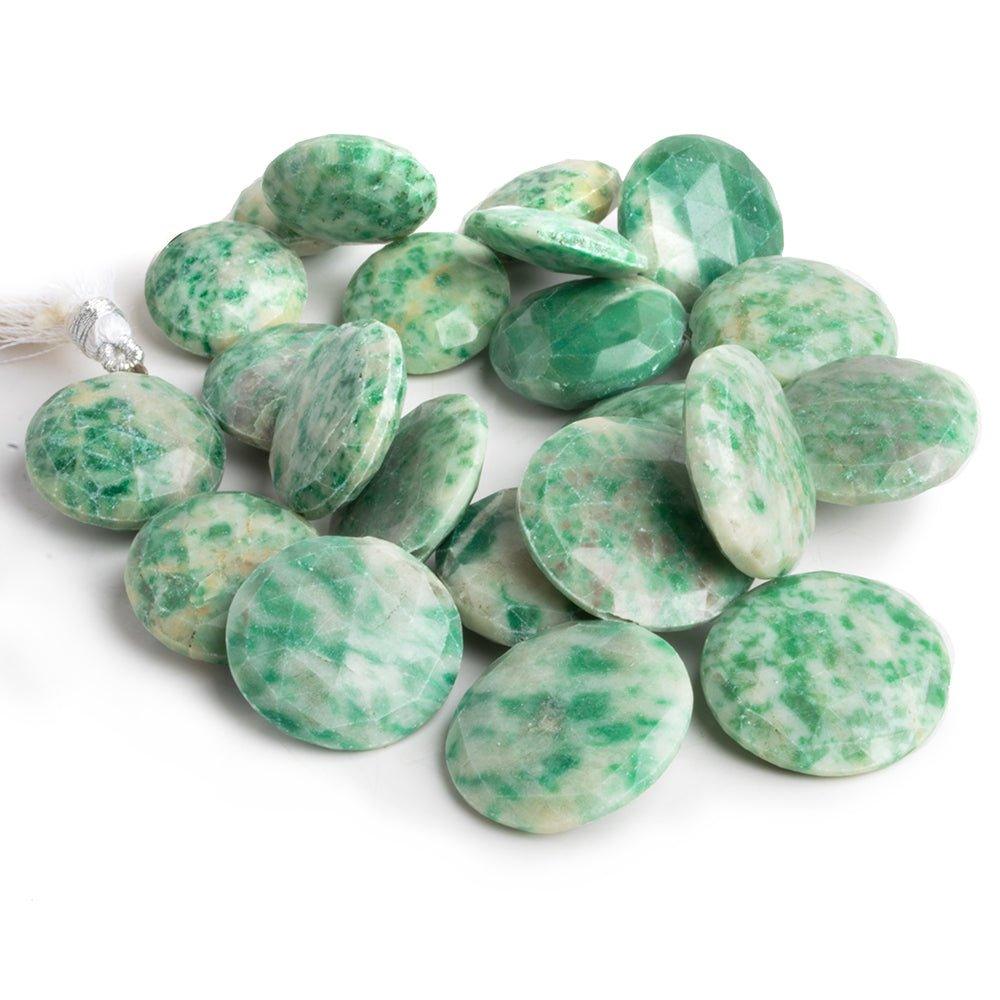 Tree Agate Top Drilled Faceted Coin Beads 8 inch 21 pieces - The Bead Traders