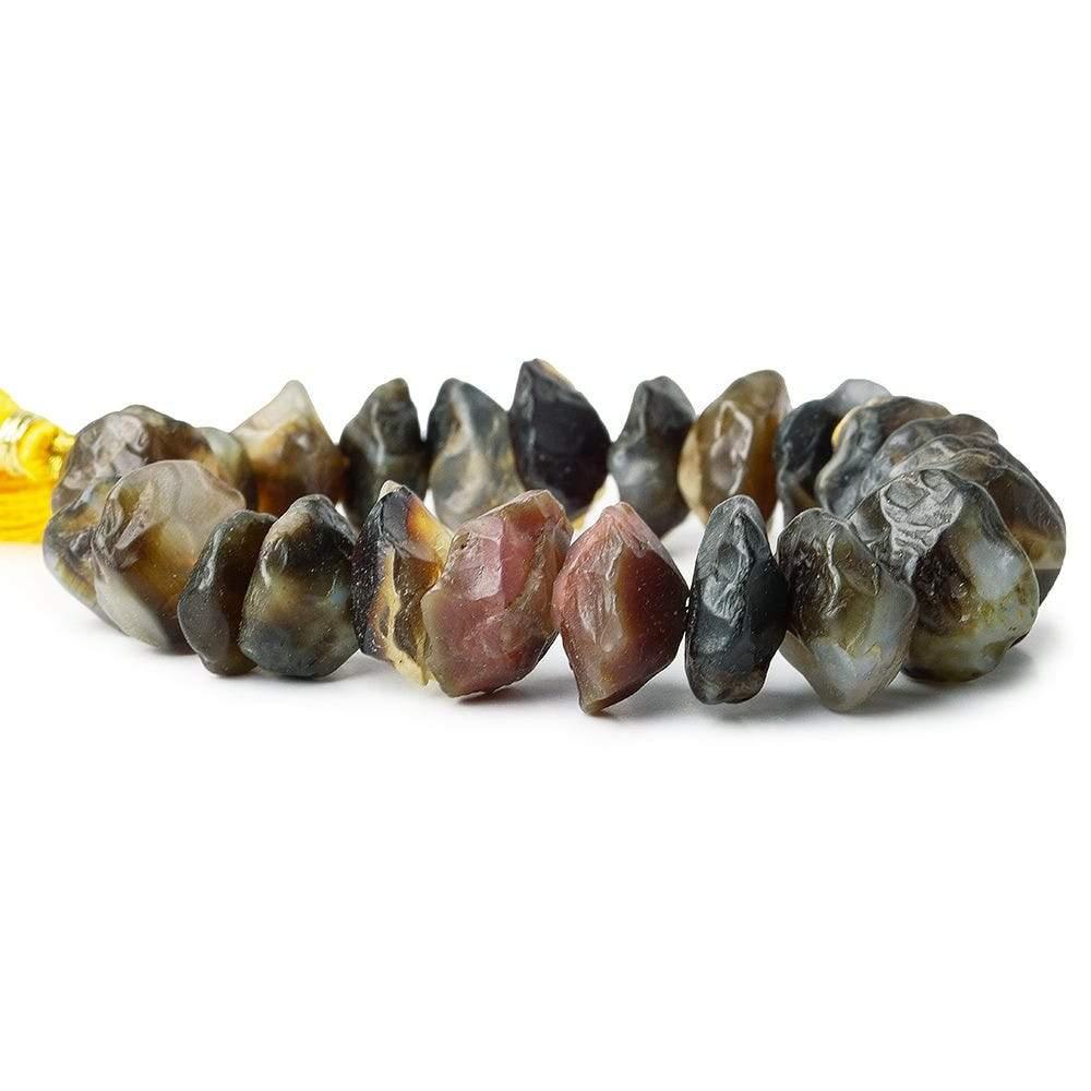 Tri-Color Agate Tumbled Hammer Faceted Disc Beads - The Bead Traders