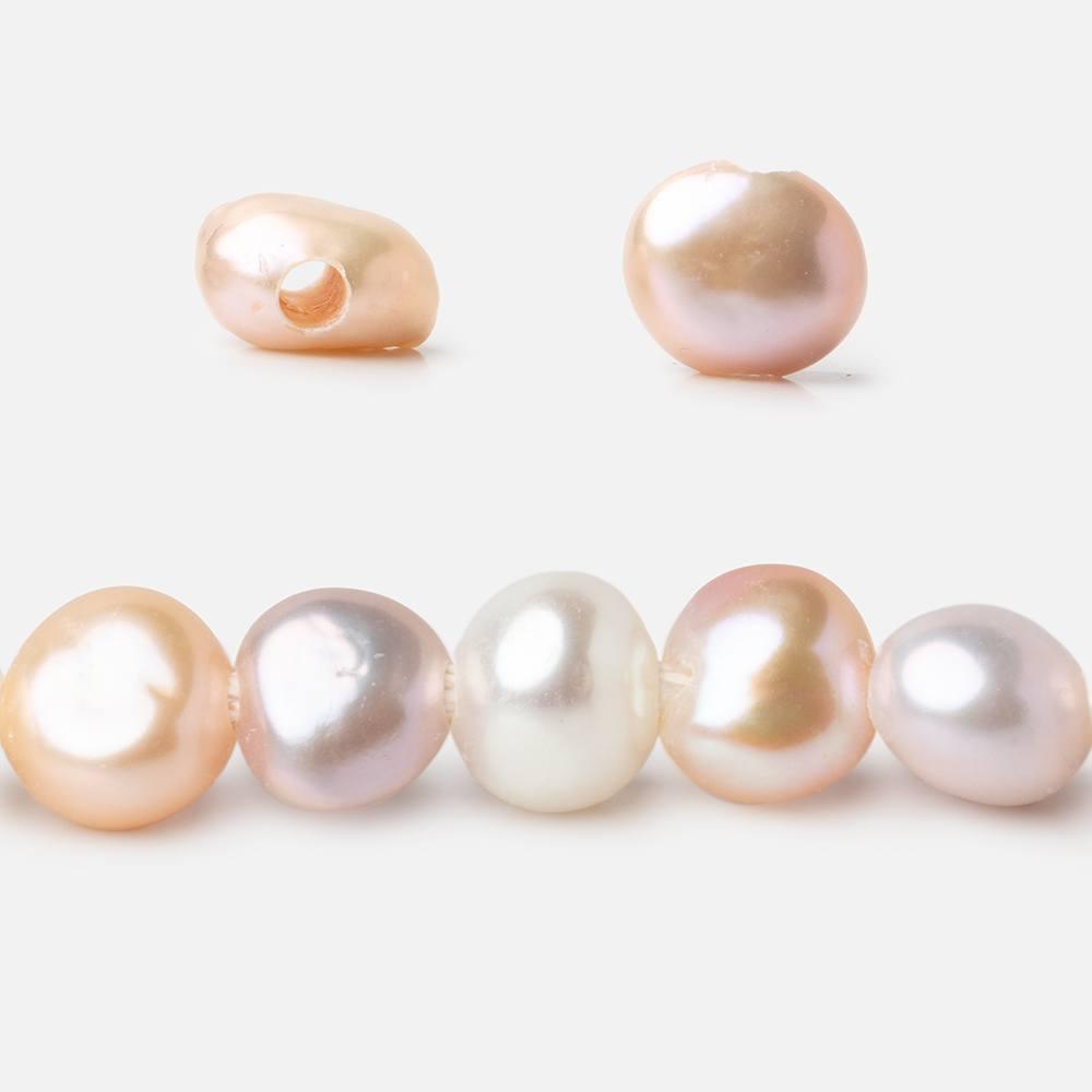 Tri-Color Baroque Large Hole Pearls 15 inch 43 beads - The Bead Traders