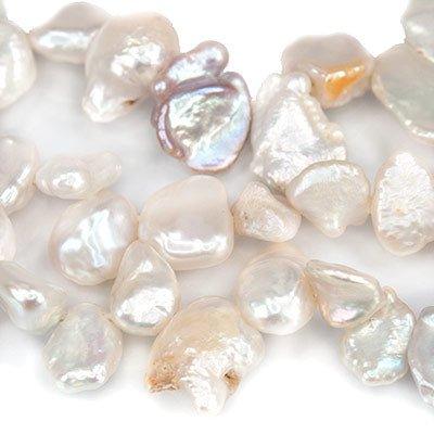 Tri-Color Freshwater Pearl Top Drilled 6x5-10x7mm Keshi, 15" length, 91 pcs - The Bead Traders